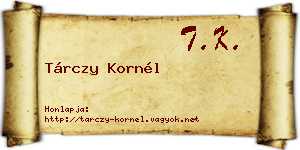 Tárczy Kornél névjegykártya