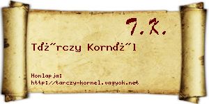 Tárczy Kornél névjegykártya