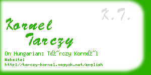 kornel tarczy business card